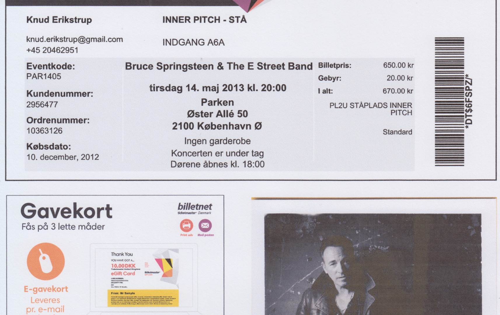 *14. maj 2013 Koncert Bruce Springsteen