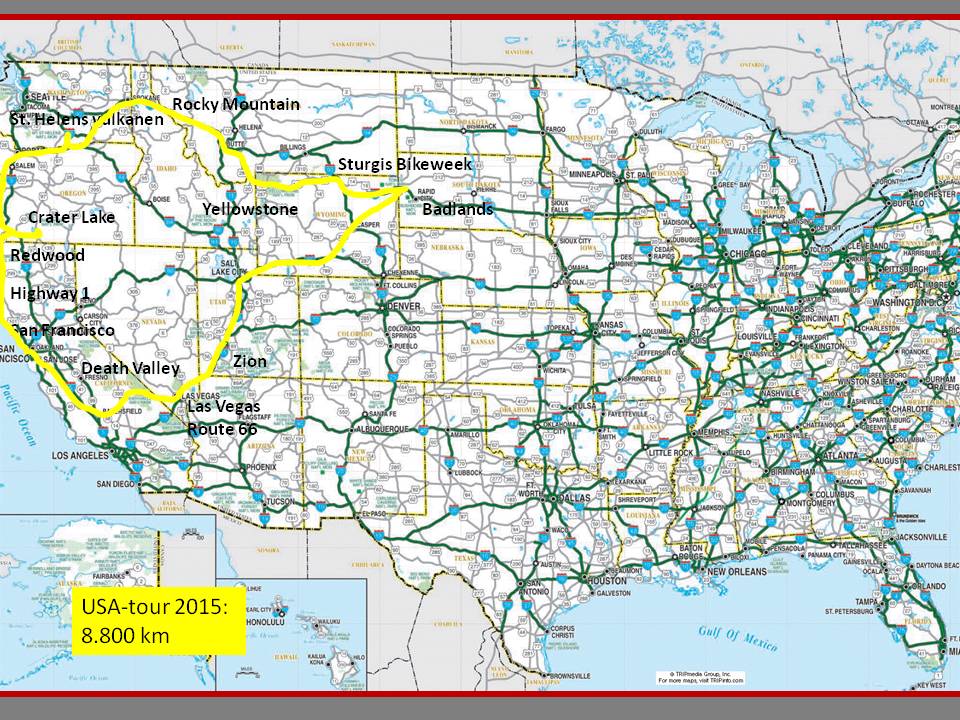 USA-tour 2015 - Sturgis - 75 års jubilæum og nordvest - ca. 8.800 km