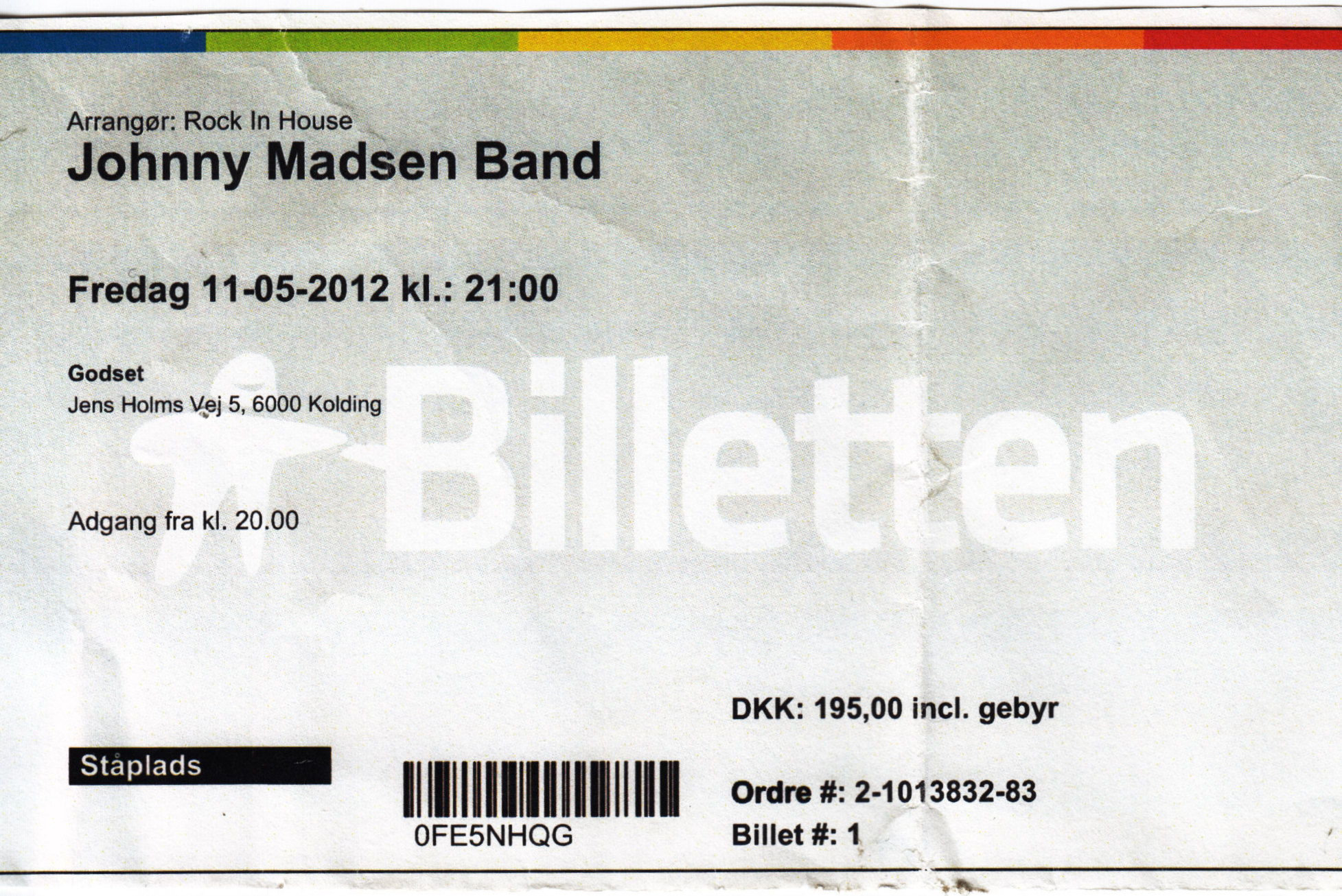 11. maj 2012 Koncert Johnny Madsen Band