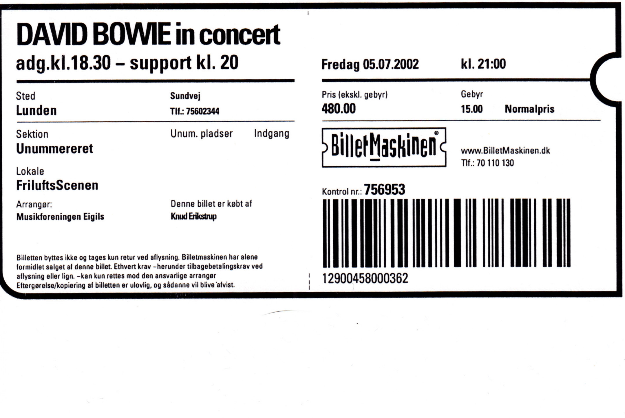 *2. juli 2002 Koncert David Bowie