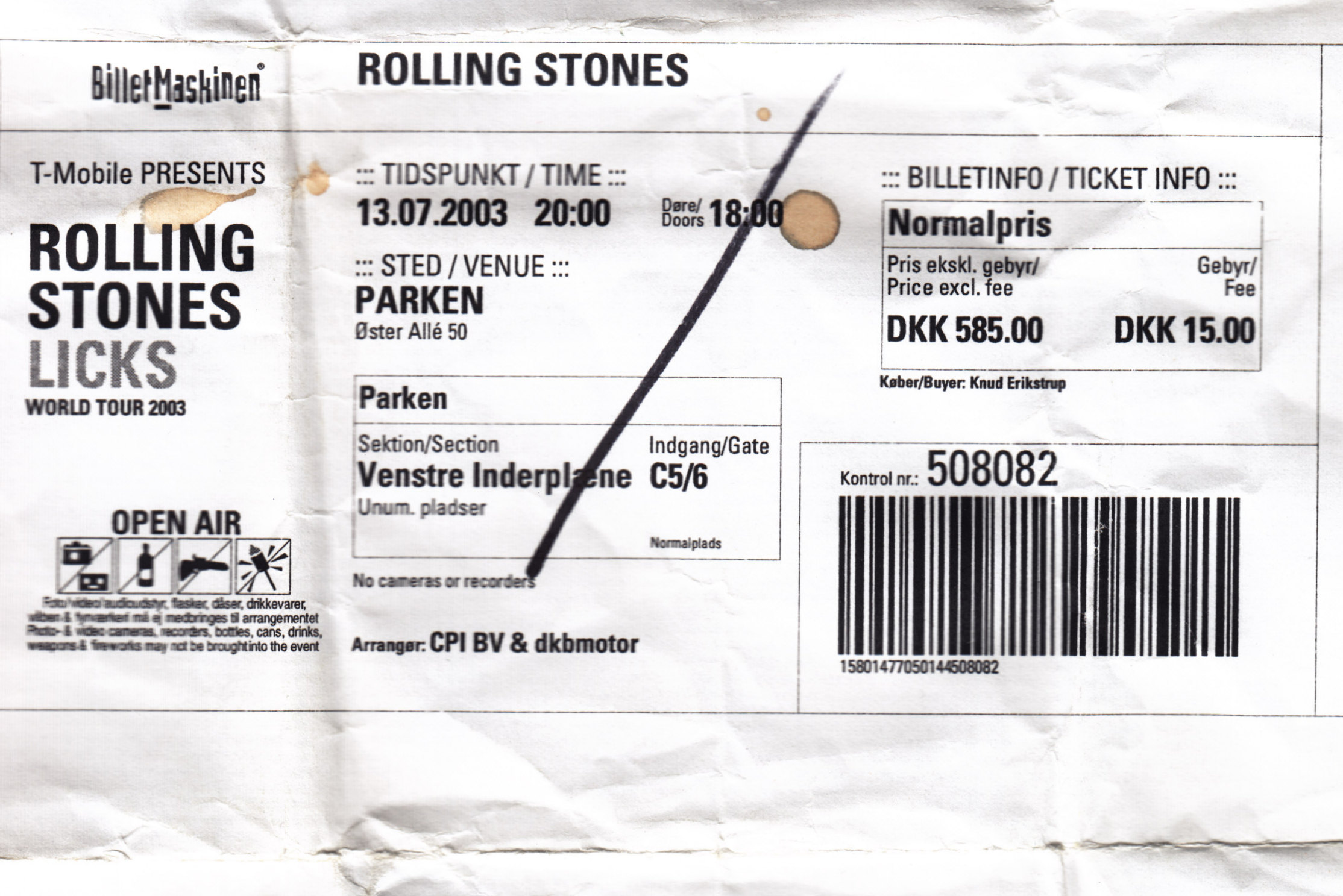 *13. juli 2003 Koncert Rolling Stones
