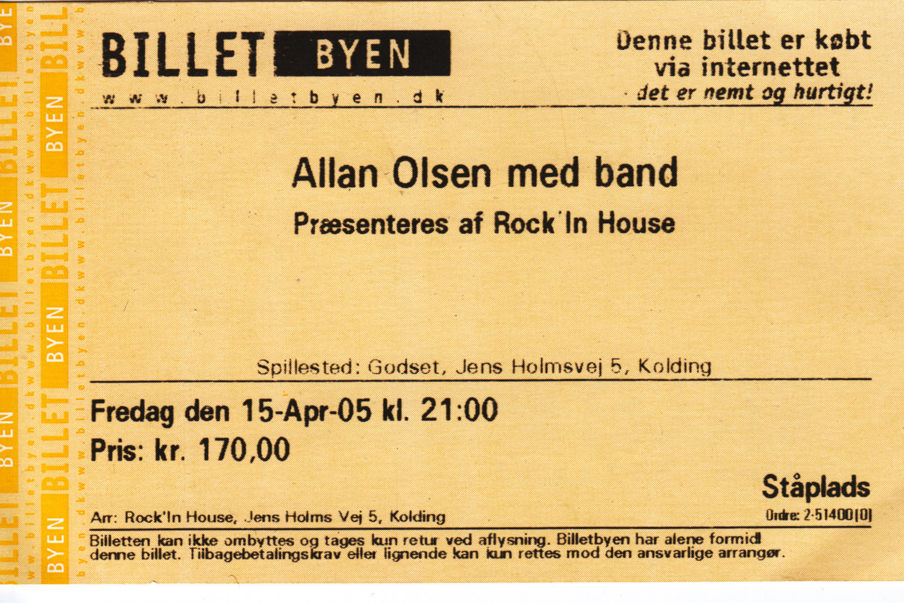 15. april 2005 Koncert Allan Olsen med band