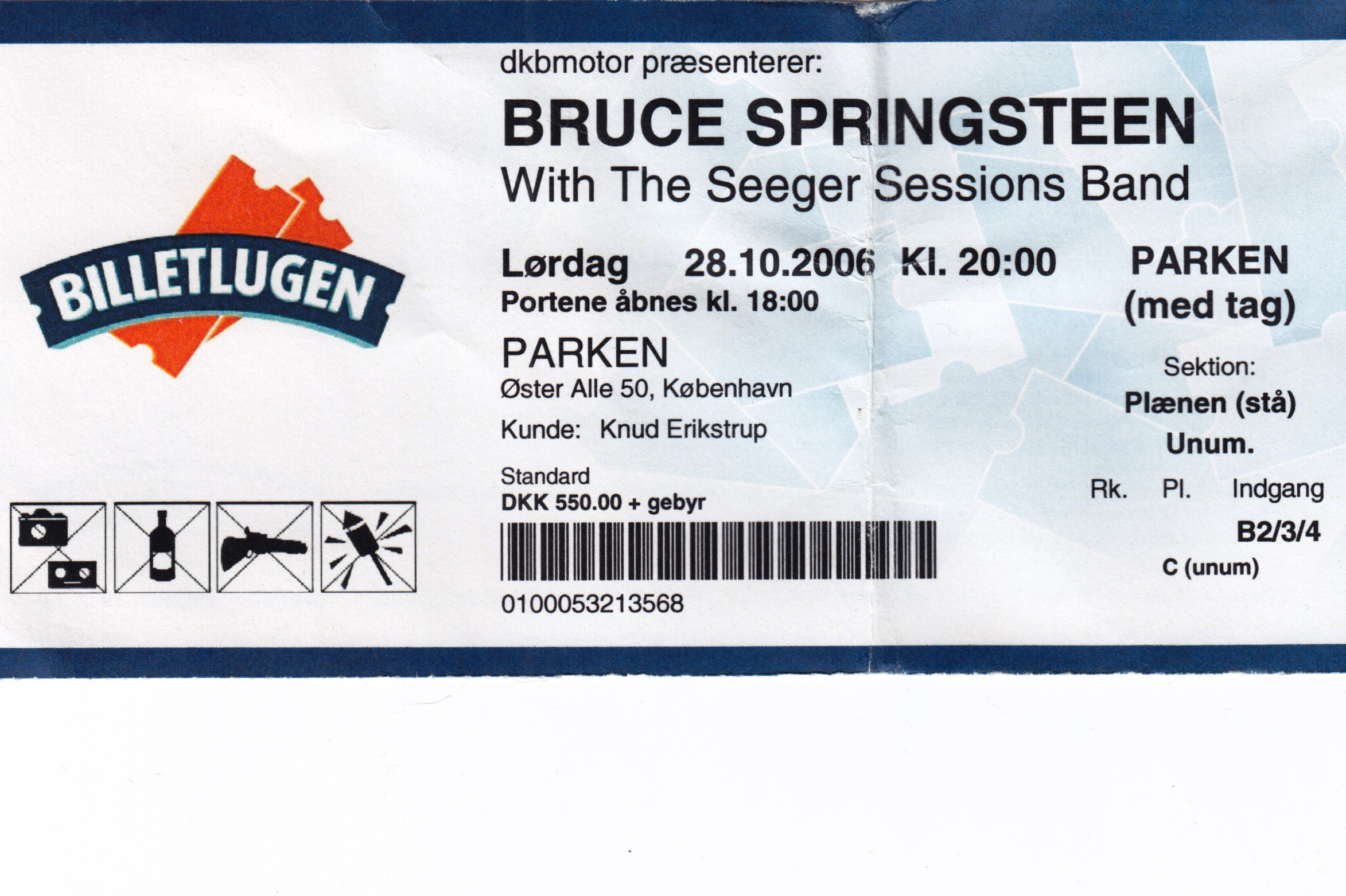 *28. oktober 2006 Koncert Bruce Springsteen