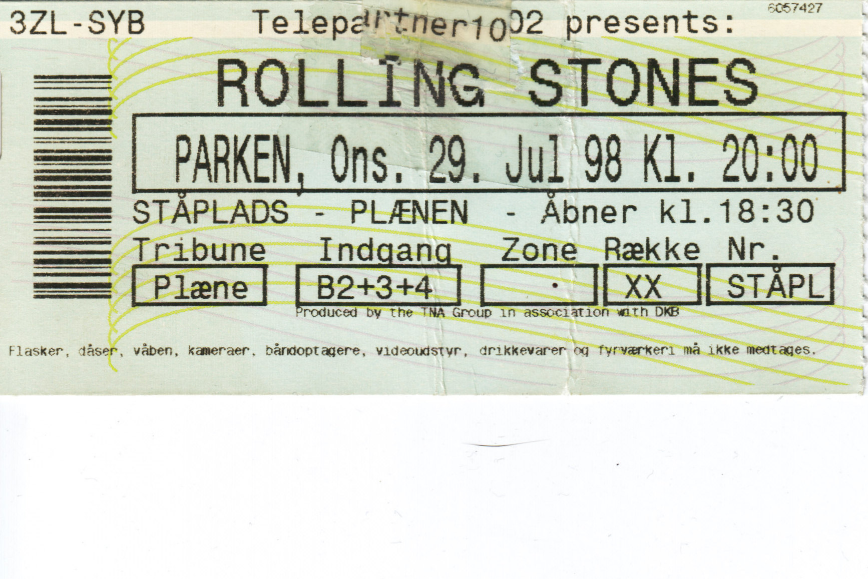 *29. juli 1998 Koncert Rolling Stones