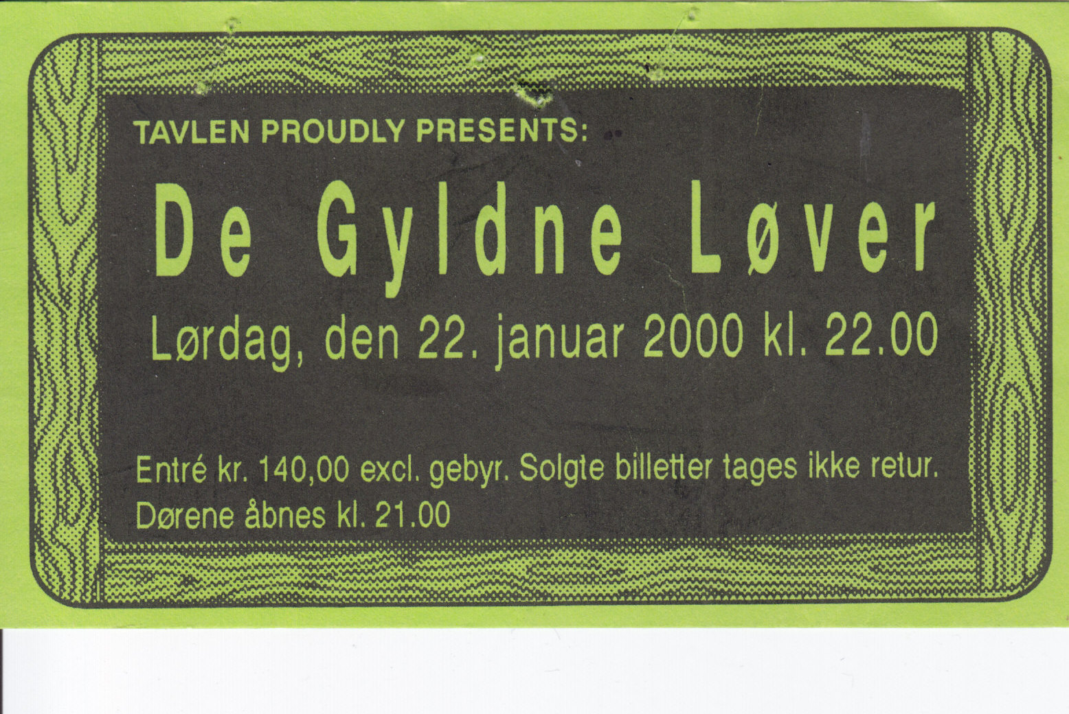 22. januar 2000 Koncert De Gyldne Løver