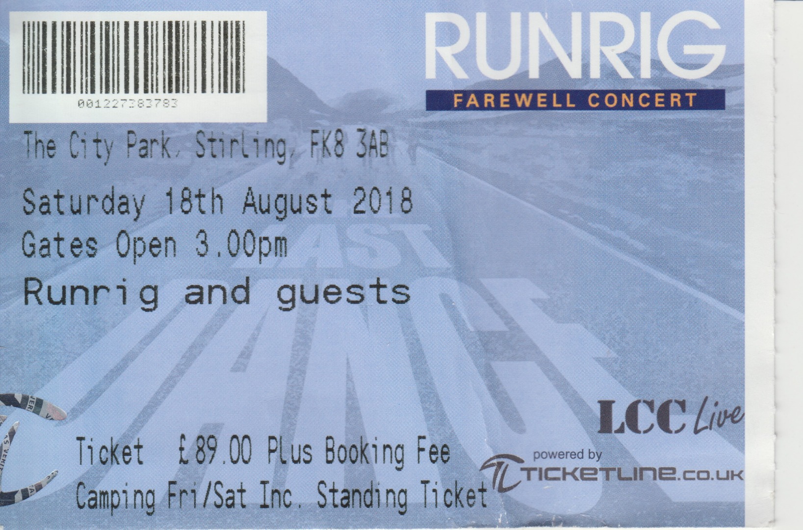 *18. august 2018 - koncert Runrig - City Park i Stirling - The Last Dance
