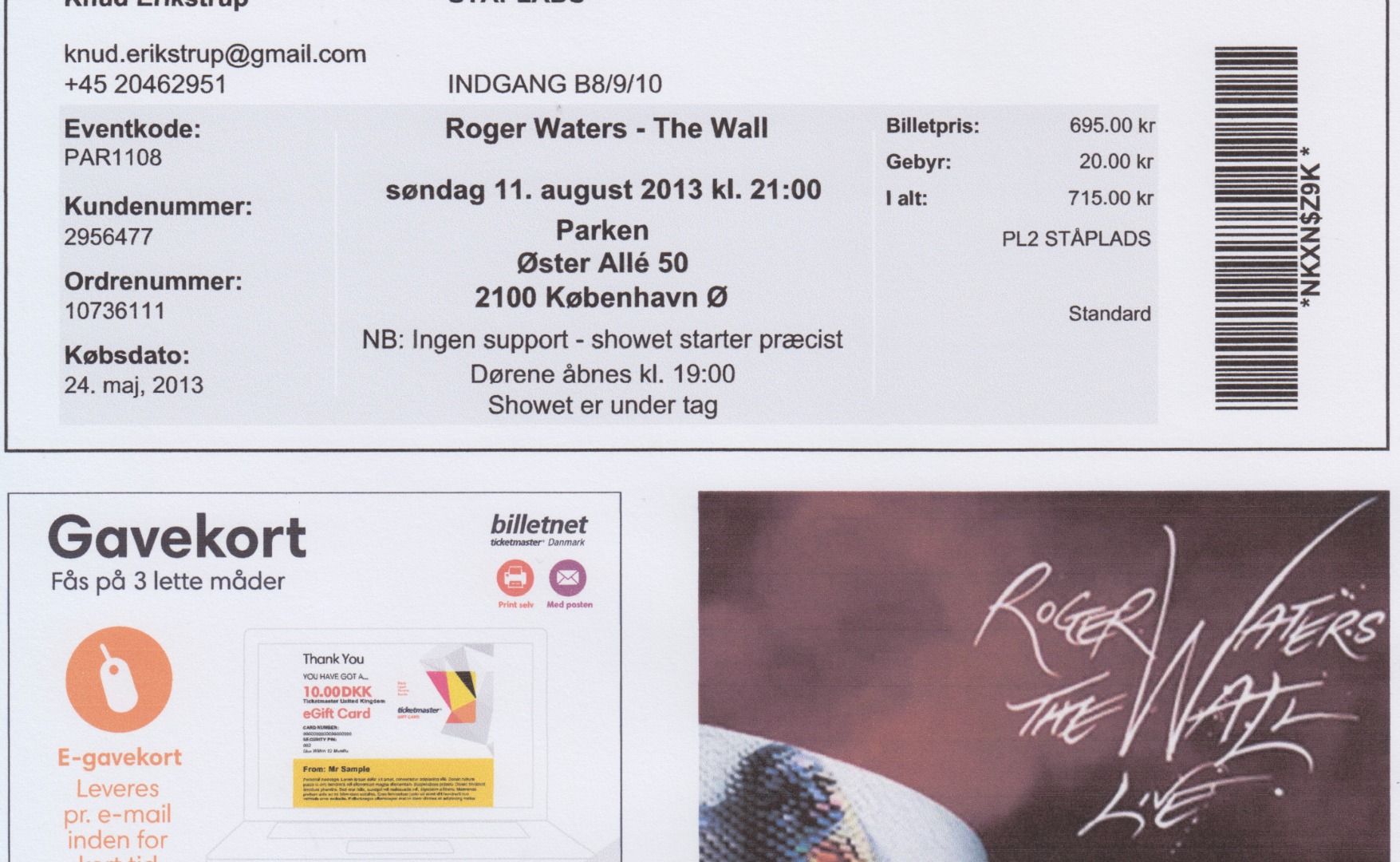 *11. august 2013 Koncert Roger Waters - The Wall