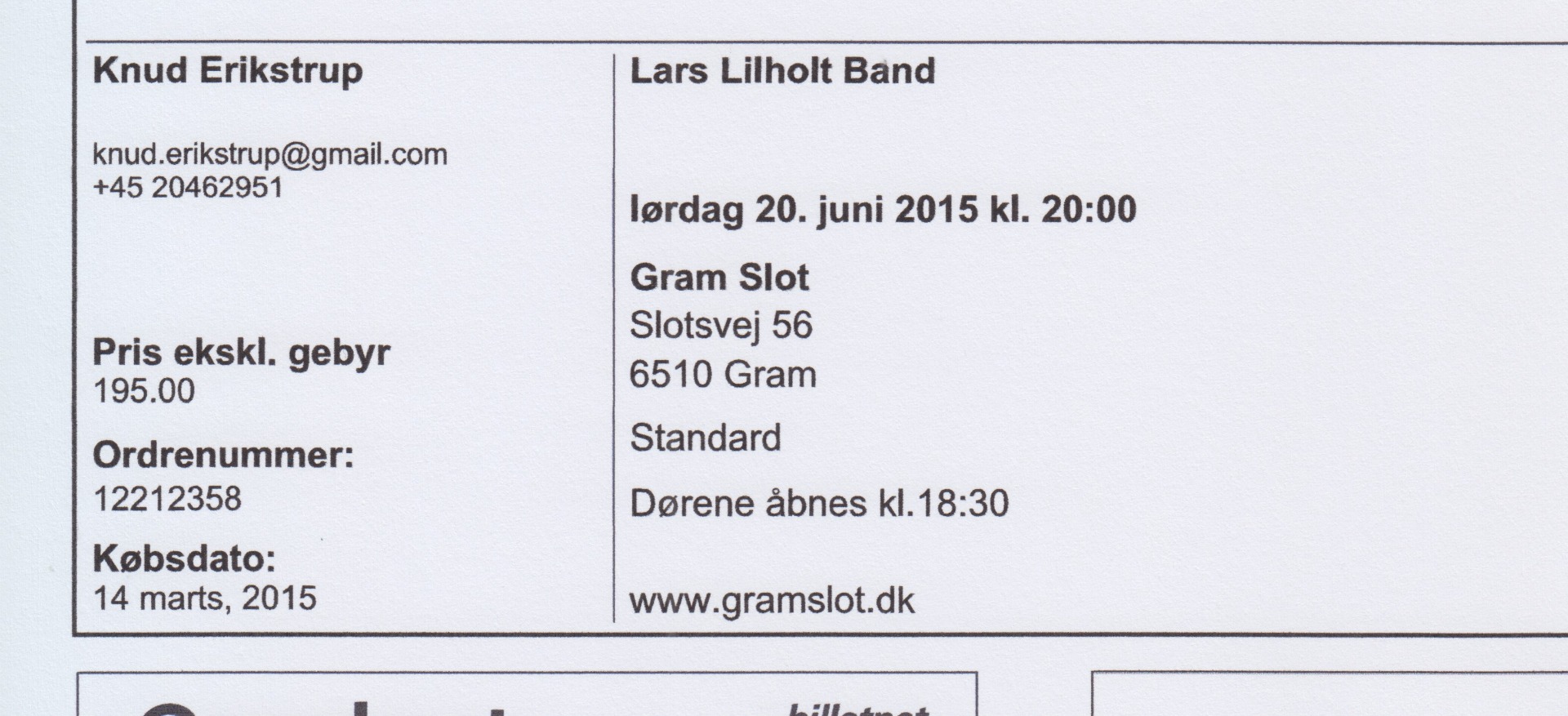 20. juni 2015 Koncert Lars Lilholt